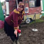 Mud Sol Cinema usherette for World’s smallest picture house